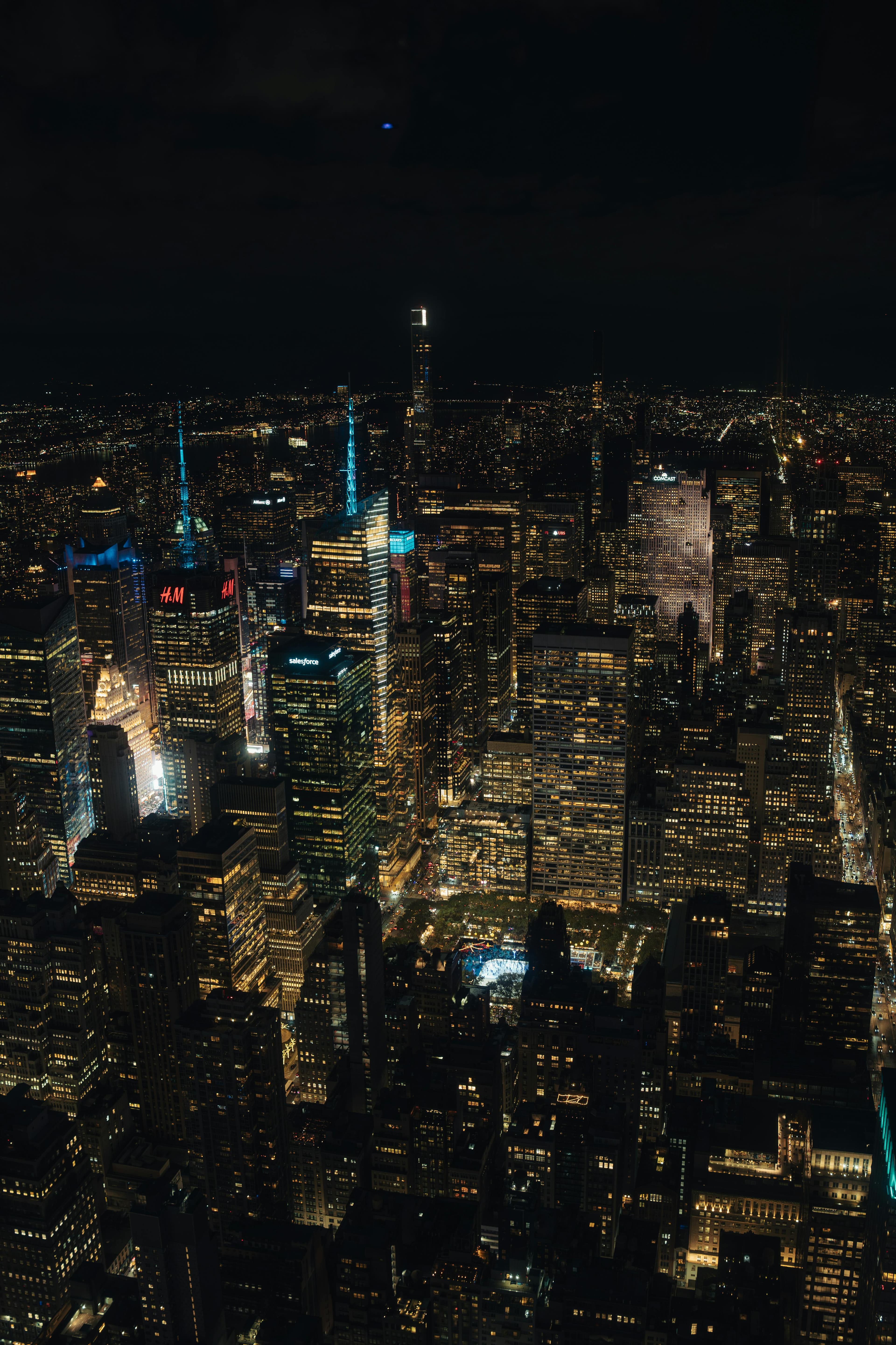 New York skyline at night